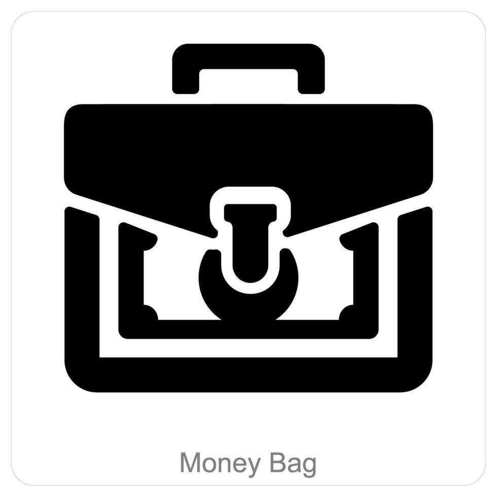 Money Bag and portfolio icon concept vector