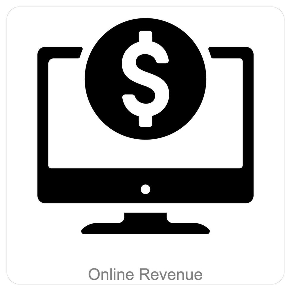 Online Revenue and digital money icon concept vector