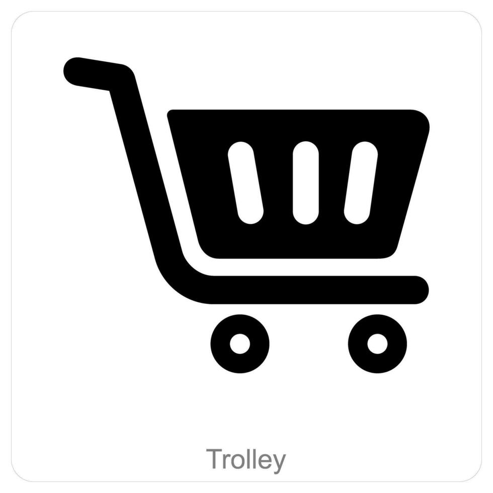 Trolley and cart icon concept vector