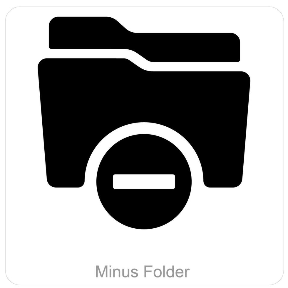 Minus Folder and Folder icon concept vector