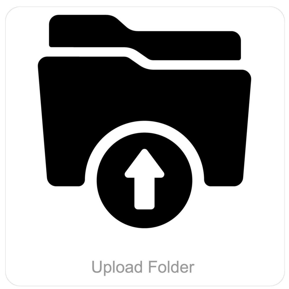 Upload Folder and Folder icon concept vector