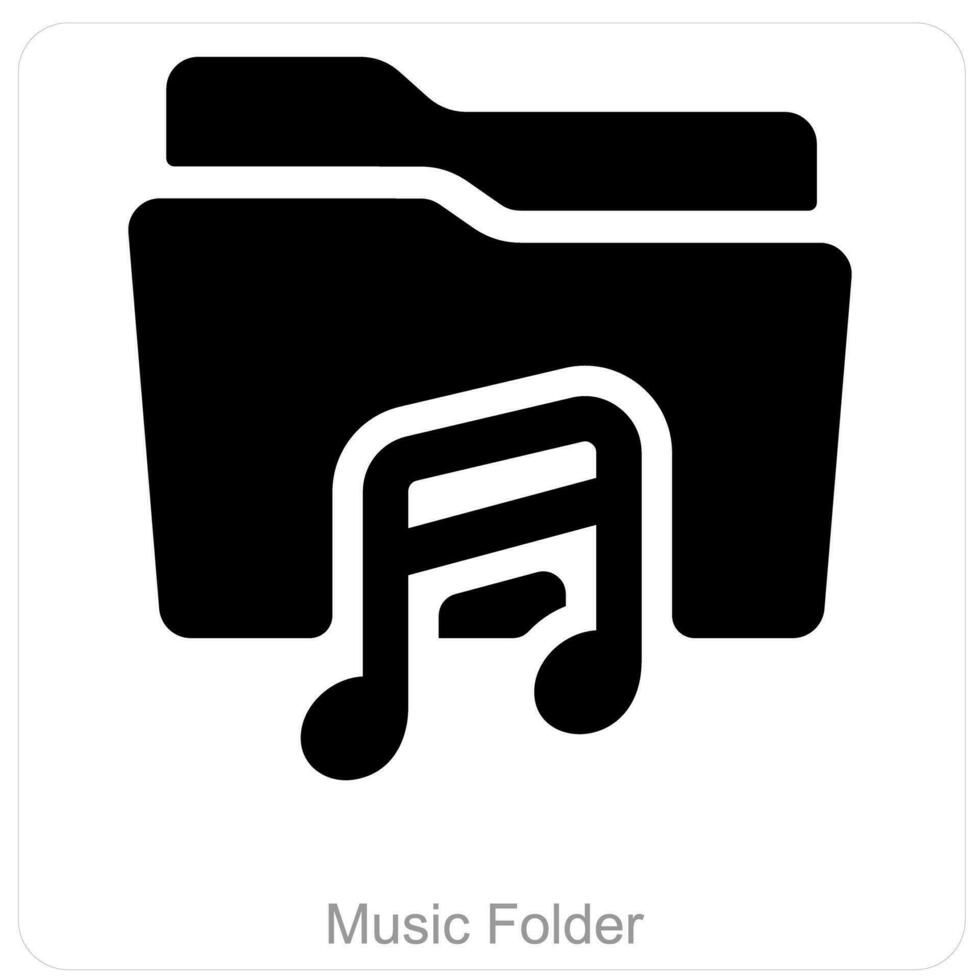 Music Folder and Folder icon concept vector