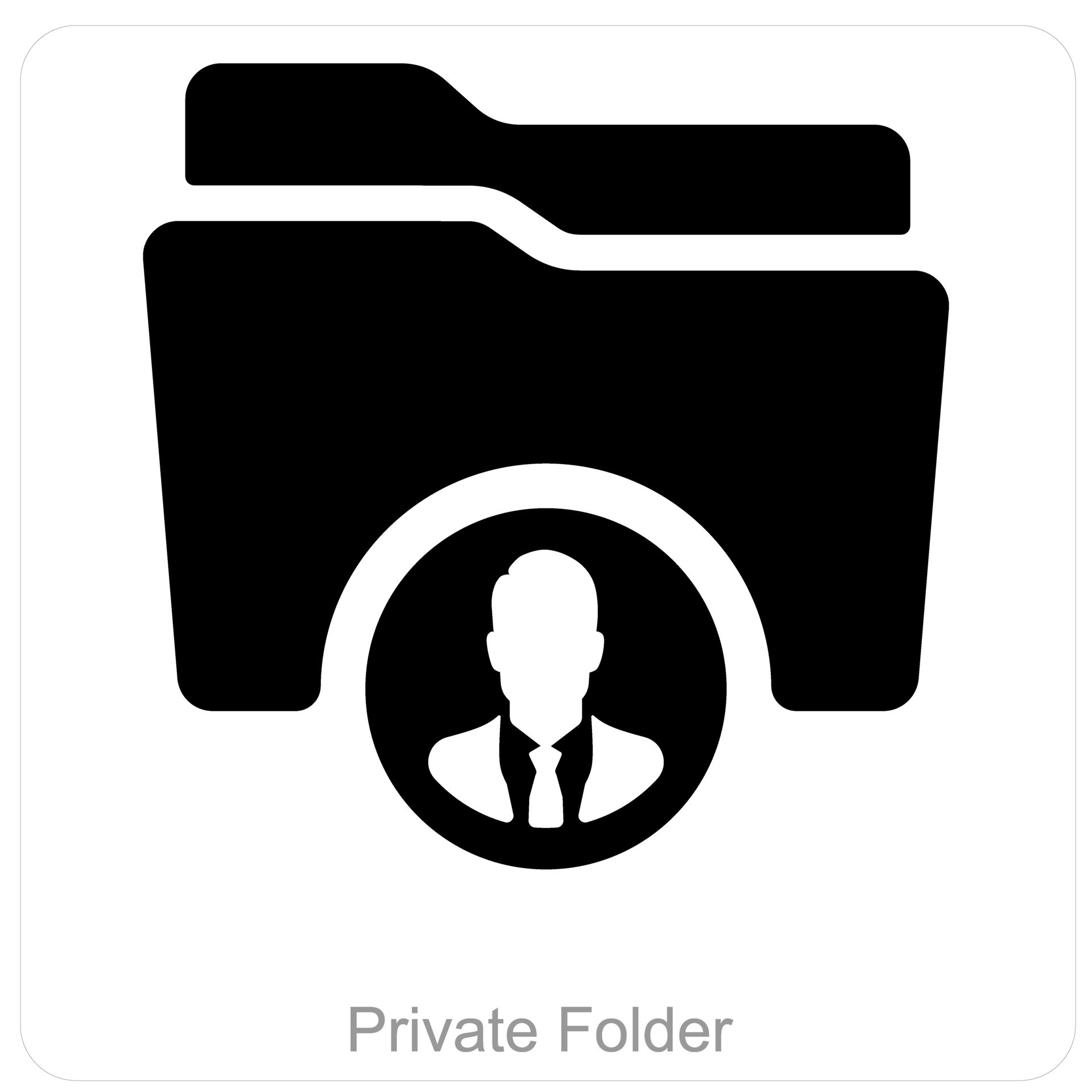Private folder and folder icon concept 25903196 vector art at vecteezy