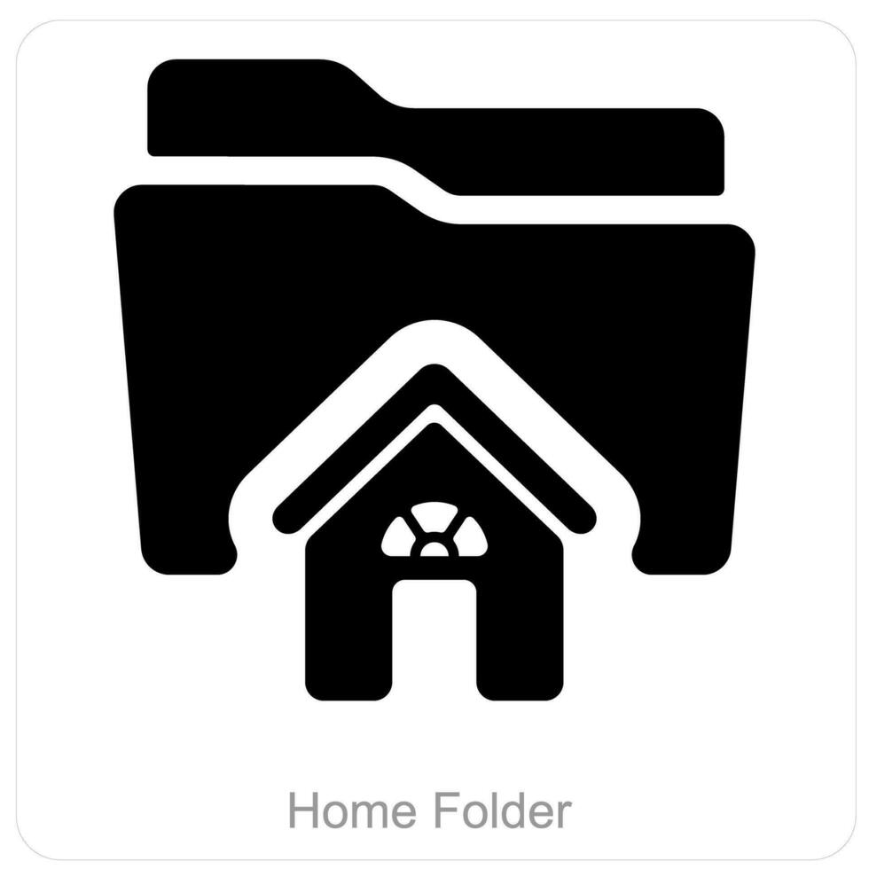 hogar carpeta y carpeta icono concepto vector