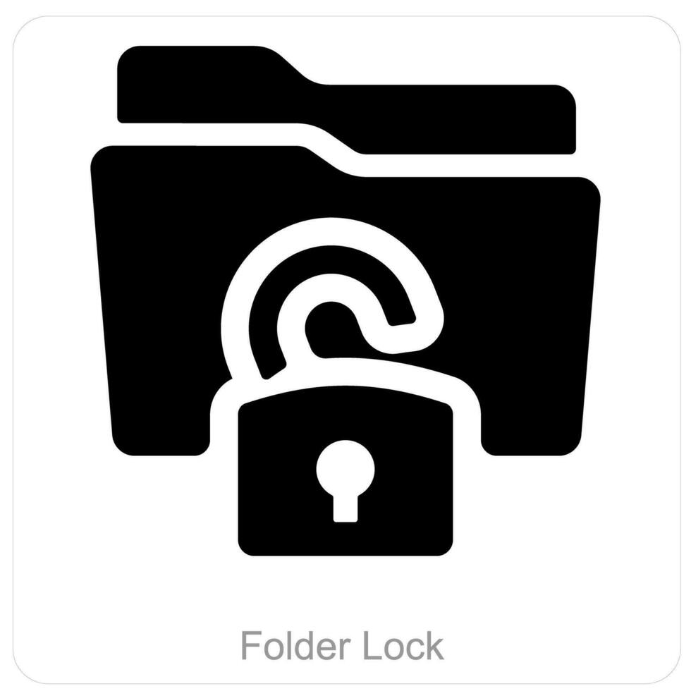 Folder Lock and Folder icon concept vector
