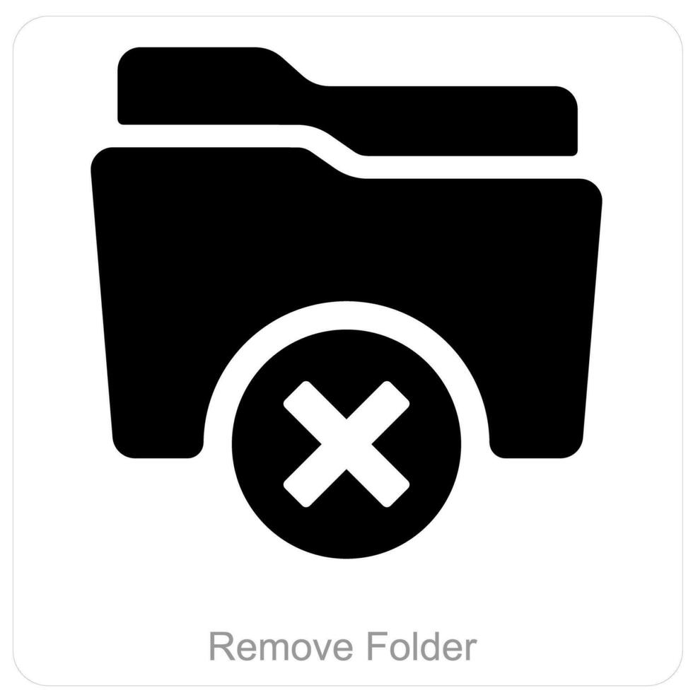 Remove Folder and Folder icon concept vector