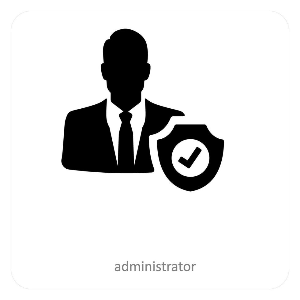 administrador y empleado icono concepto vector