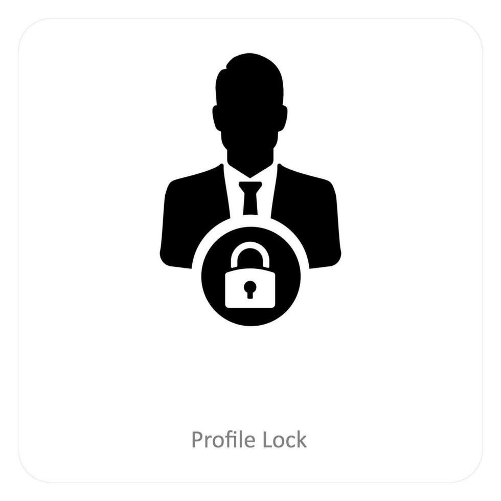 profile lock and account icon concept vector