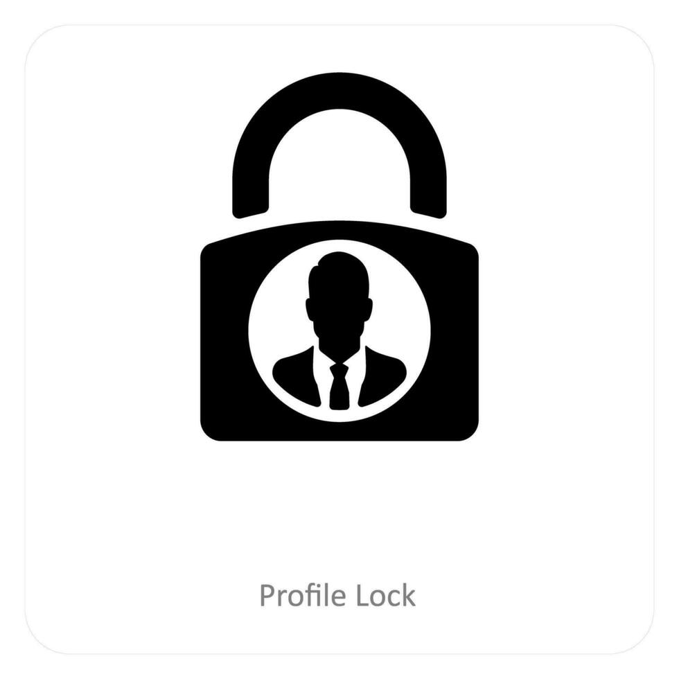 profile lock and account icon concept vector