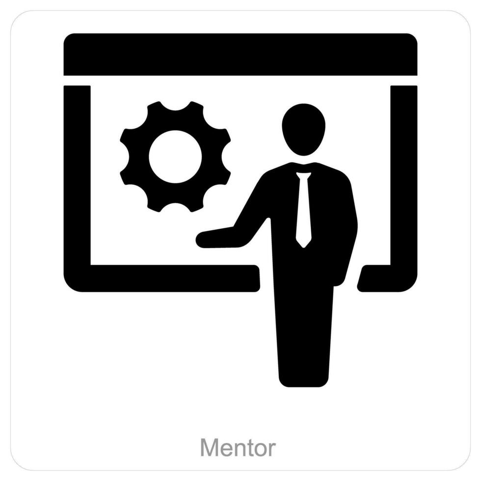 Mentor and business presentation icon concept vector