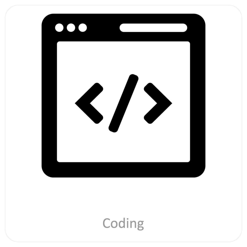 codificación y idioma icono concepto vector