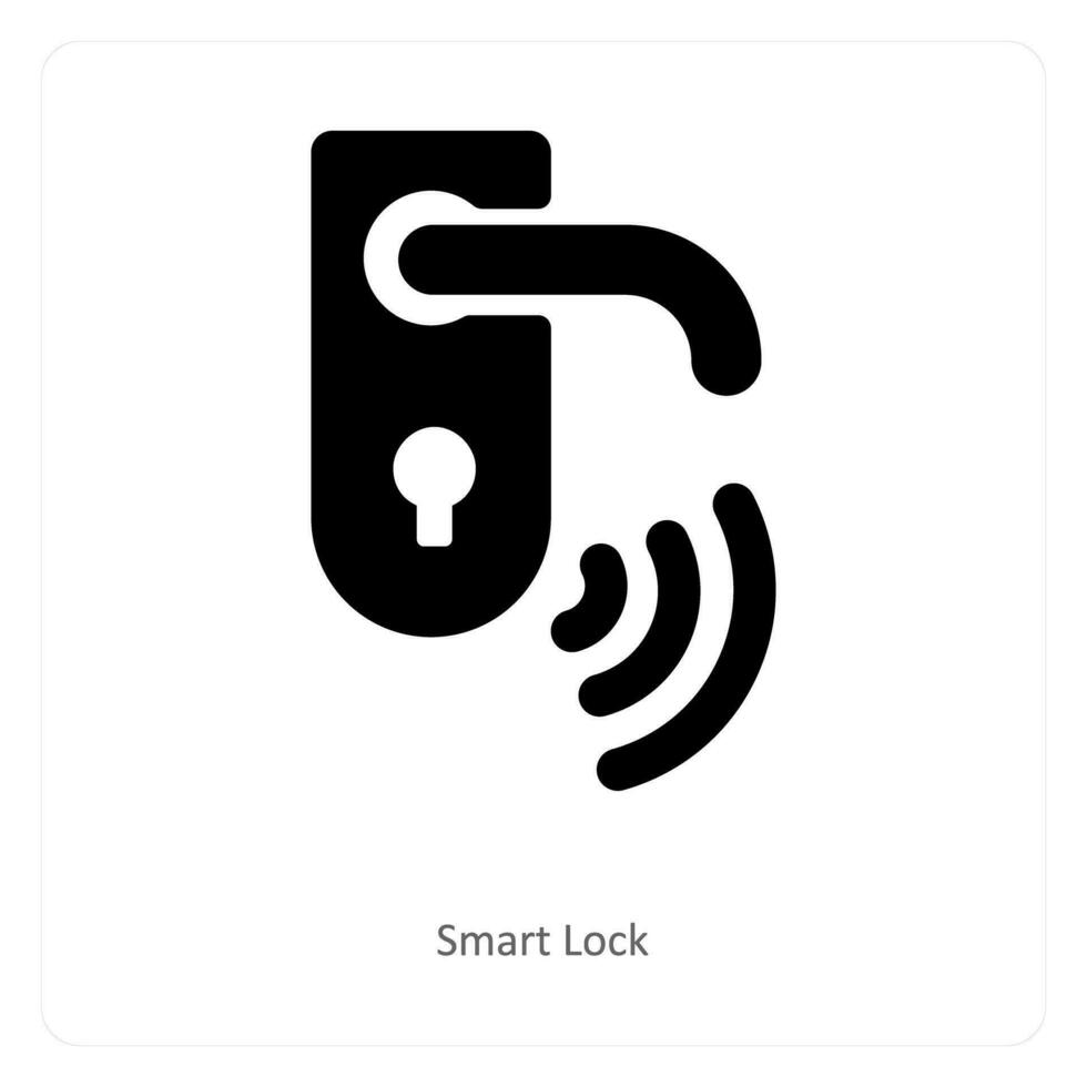 smart lock and door lock icon concept vector