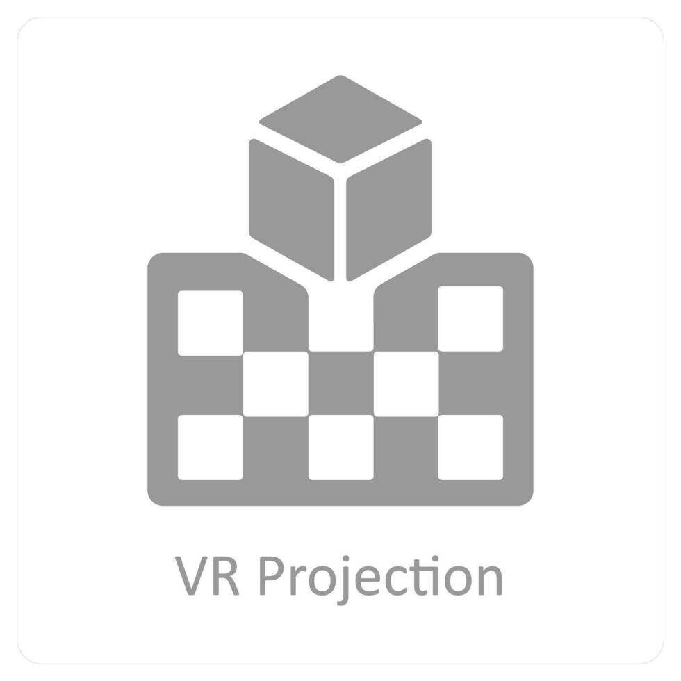 VR Projection and augmented icon concept vector