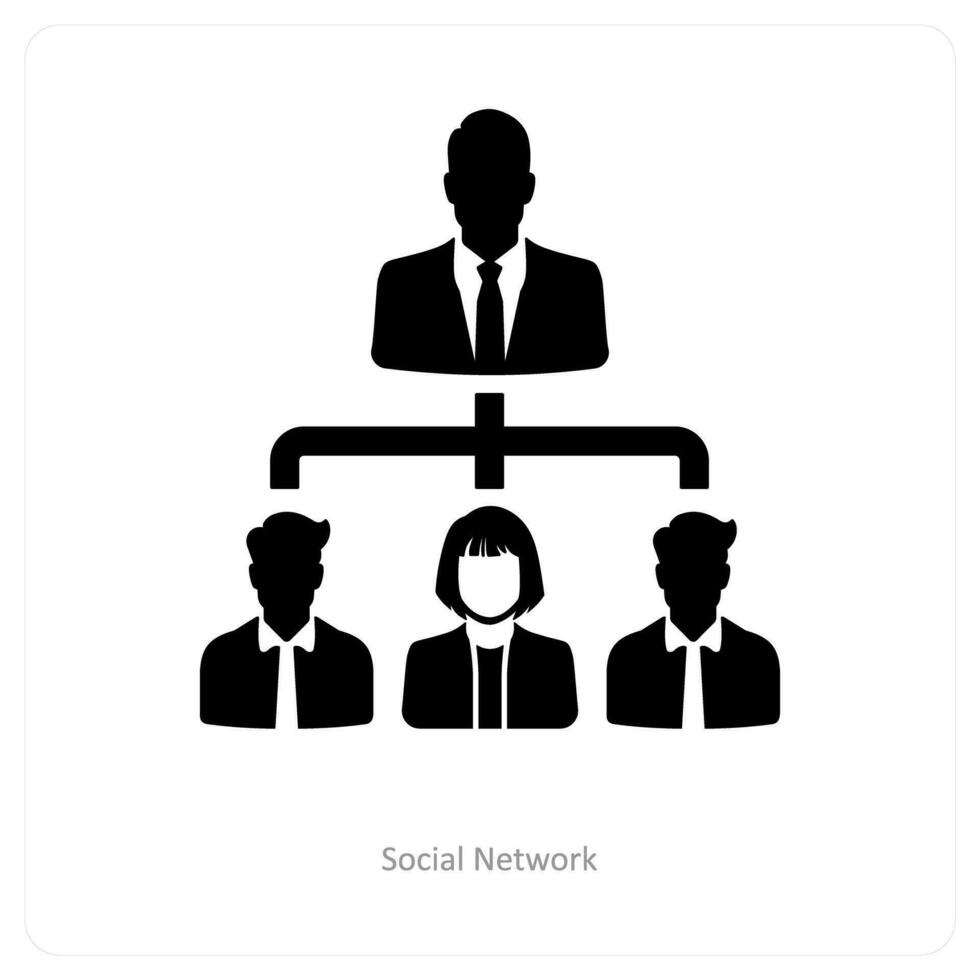 Social Network and hierarchy icon concept vector