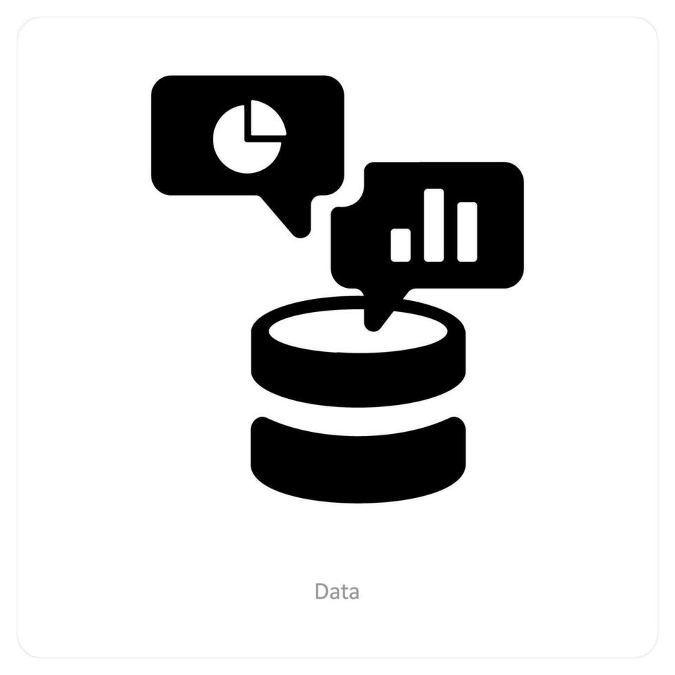 datos y analítica icono concepto vector