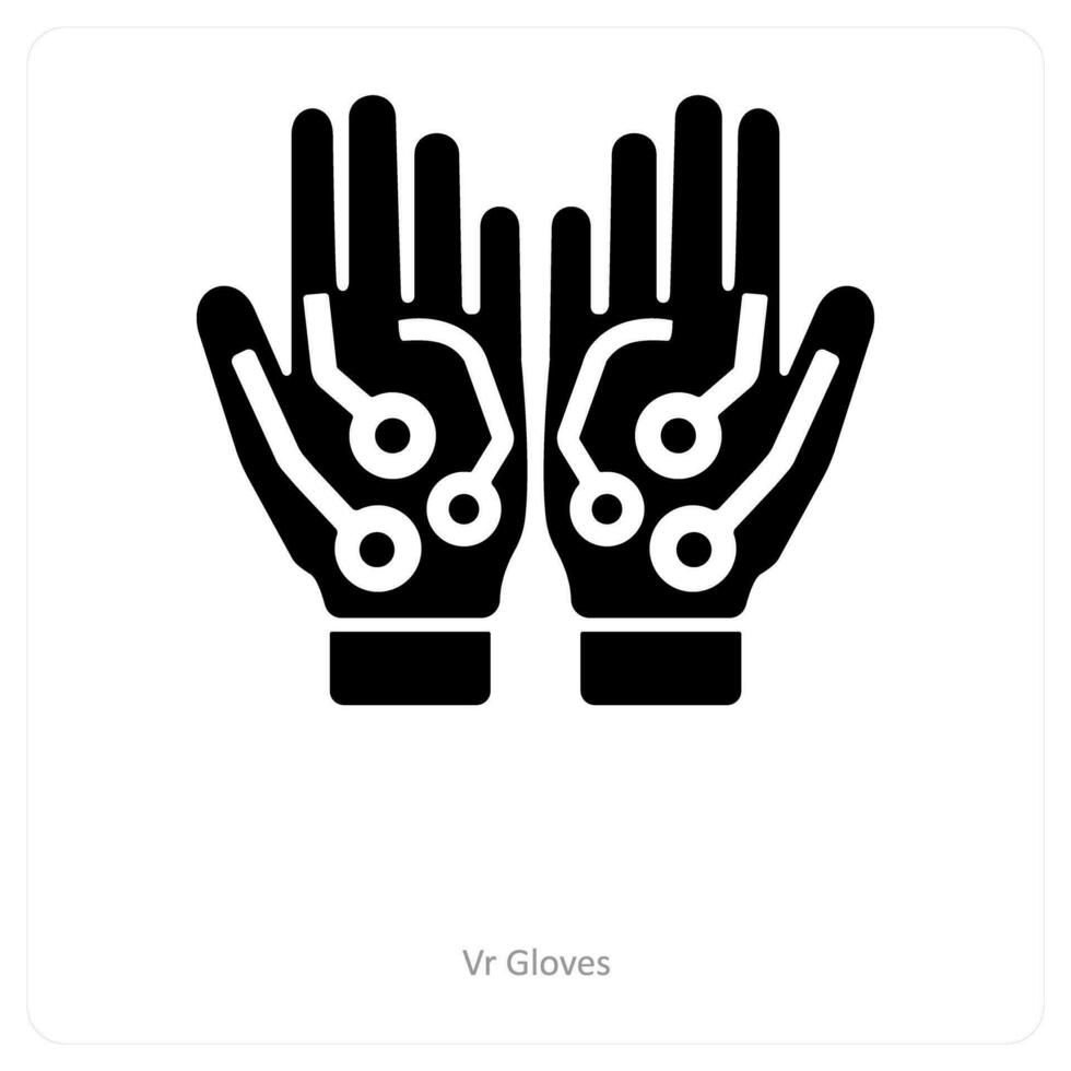 VR Gloves and wired gloves icon concept vector