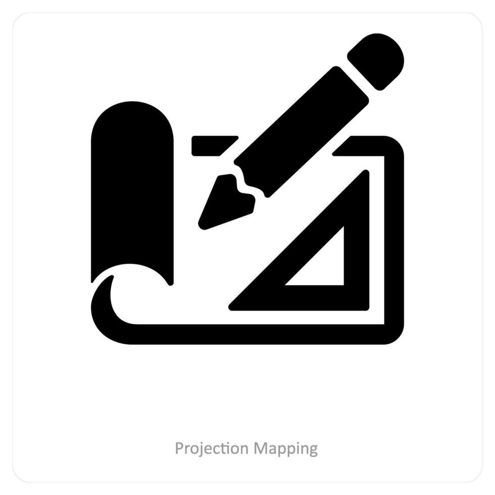 Projection Mapping and projection icon concept vector