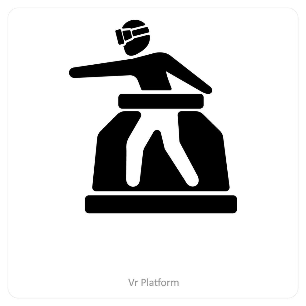 vr plataforma y simulación icono concepto vector