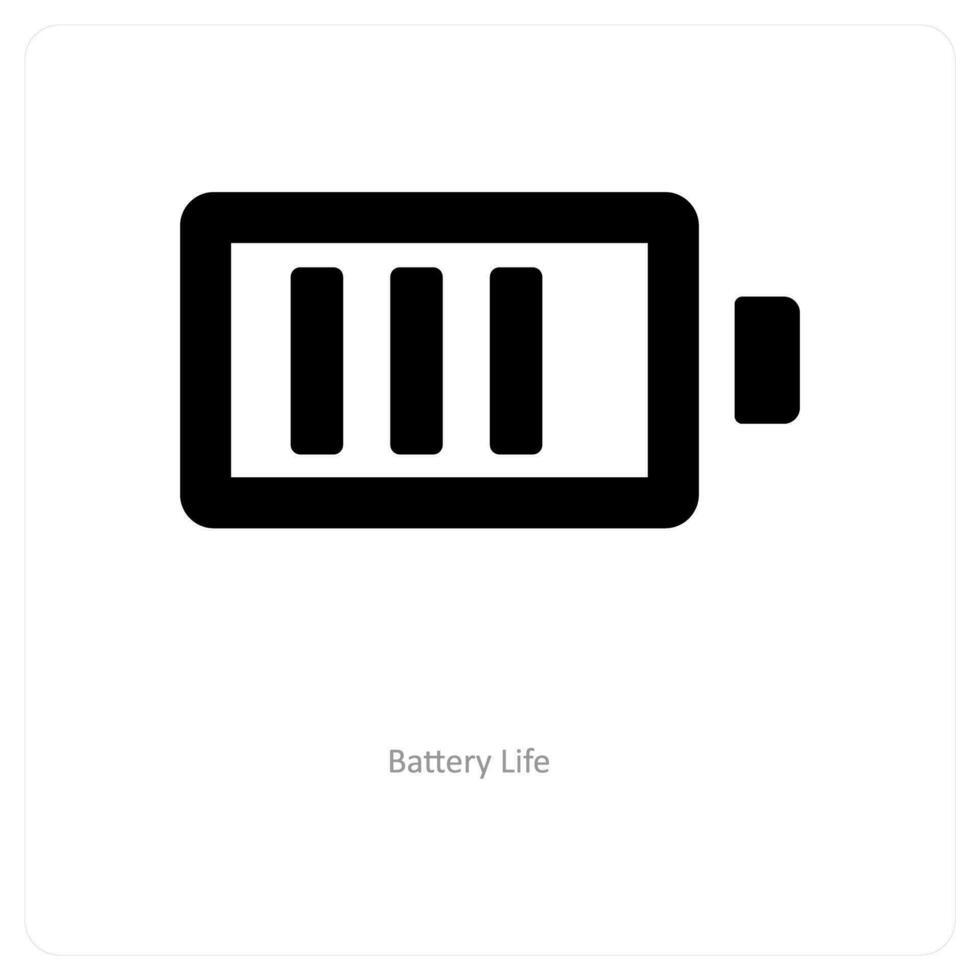 Battery life and charging icon concept vector