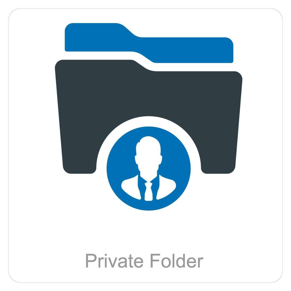 Private Folder and Folder icon concept vector