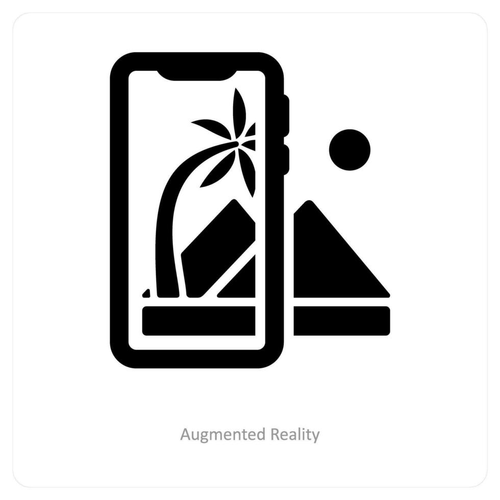 Augmented Reality and object icon concept vector