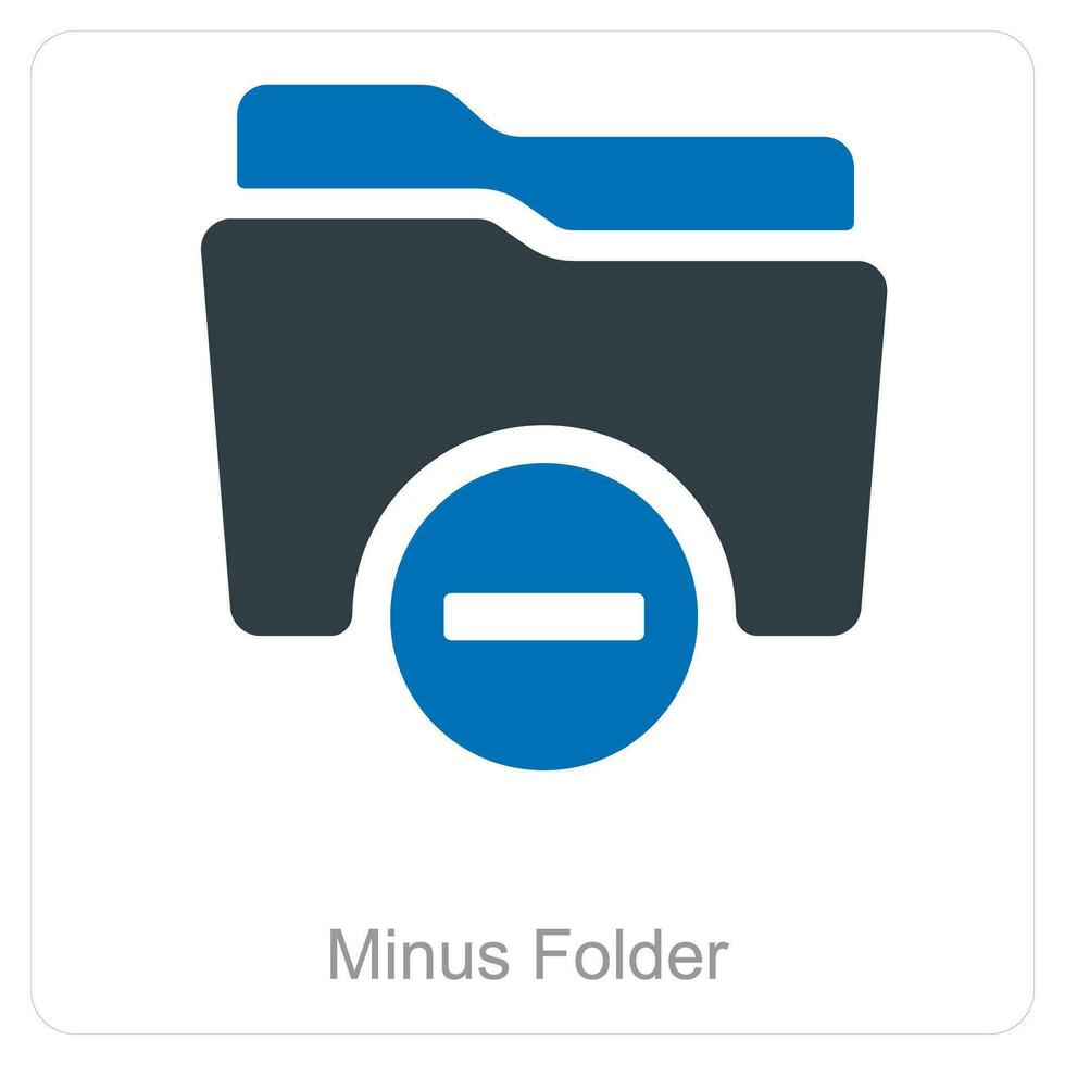 Minus Folder and Folder icon concept vector