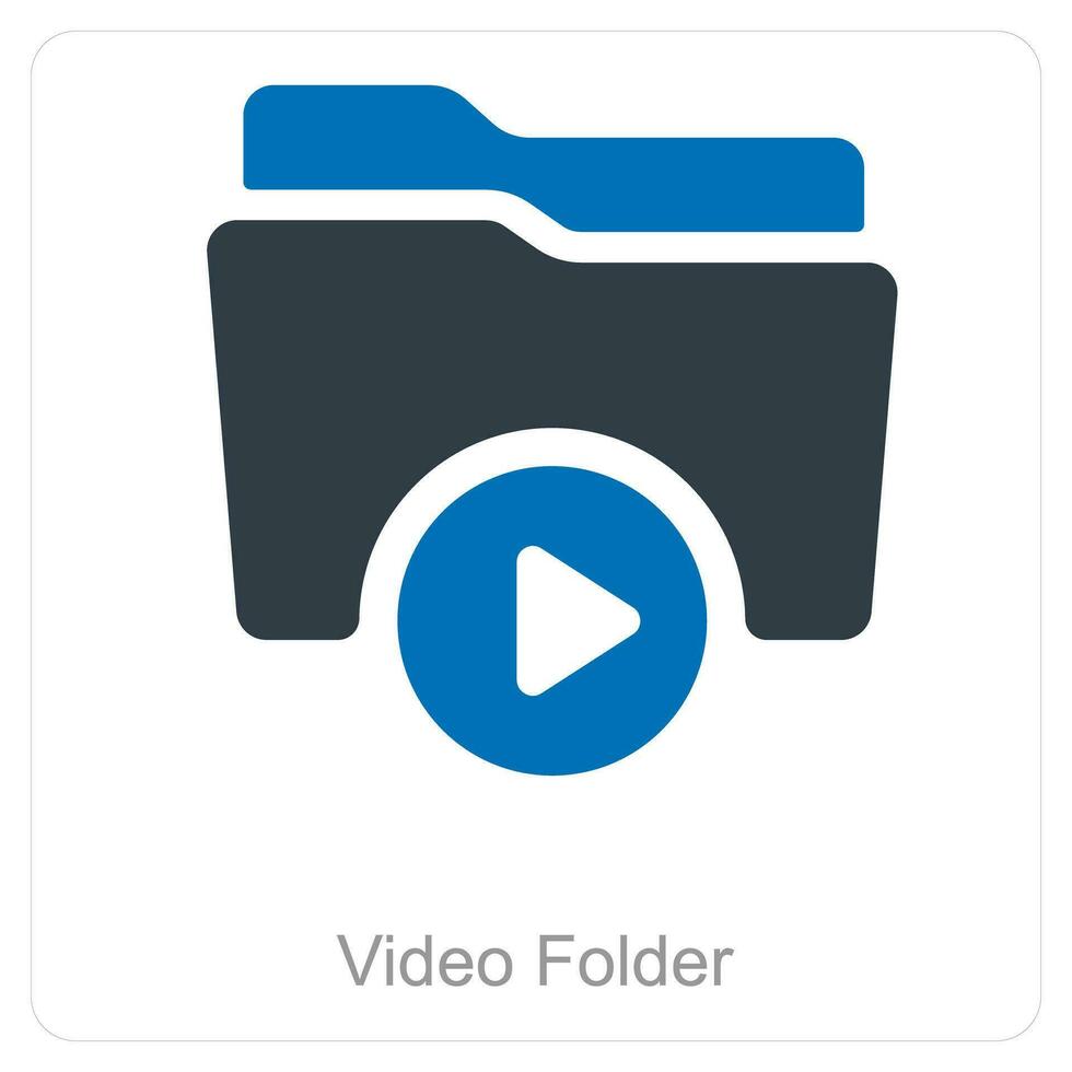 Video Folder and Folder icon concept vector