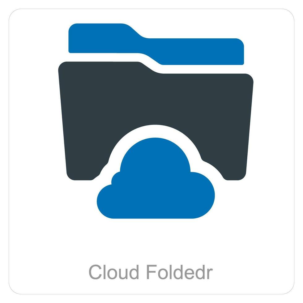 Cloud Sharing and Folder icon concept vector