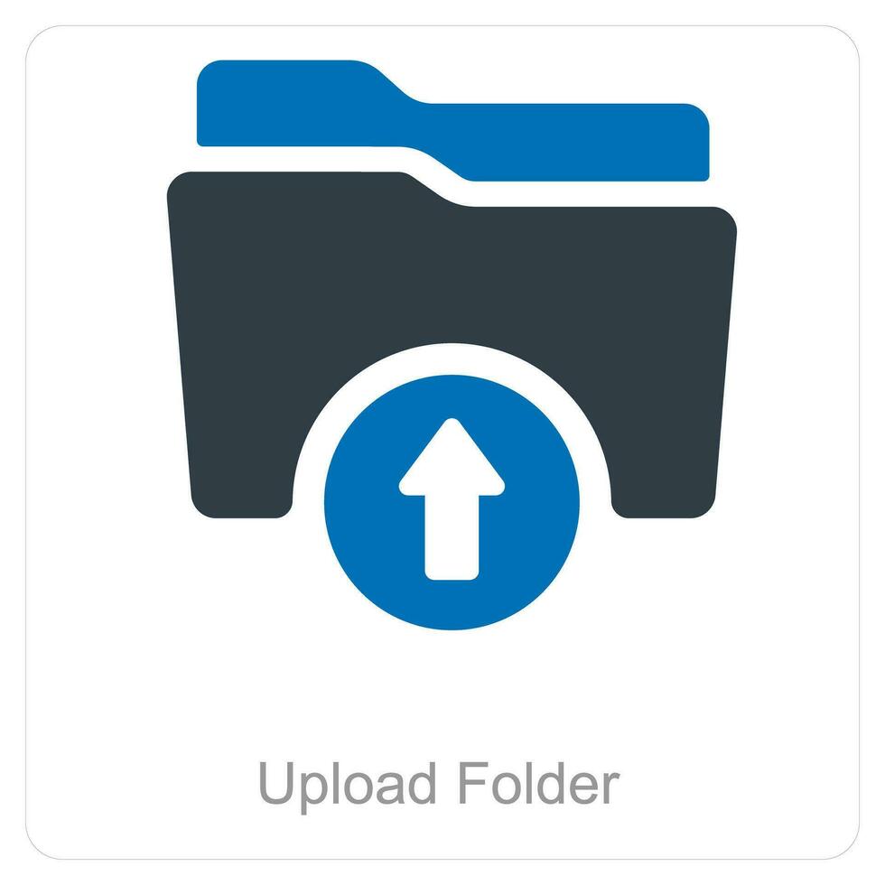 Upload Folder and Folder icon concept vector