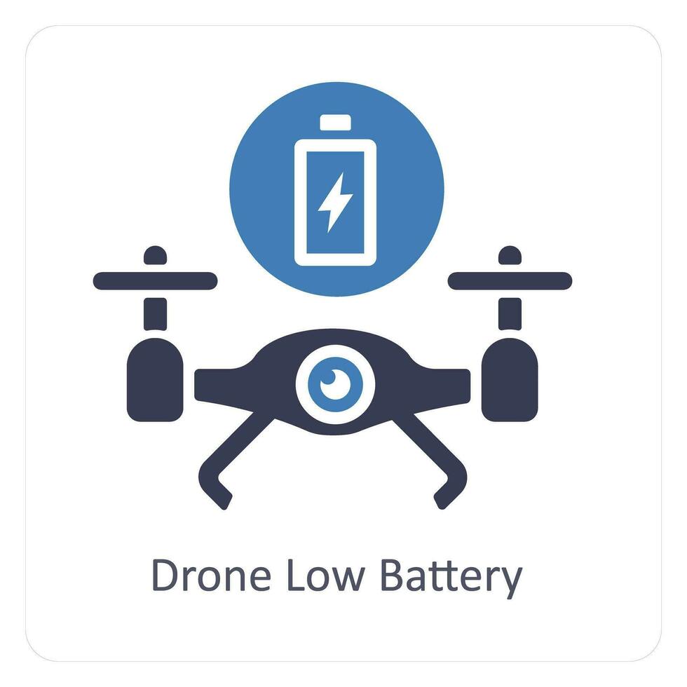 drone low battery icon concept vector