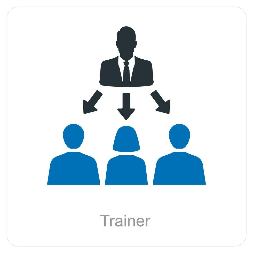 Trainer and meeting icon concept vector