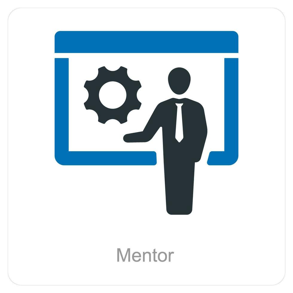 Mentor and business presentation icon concept vector