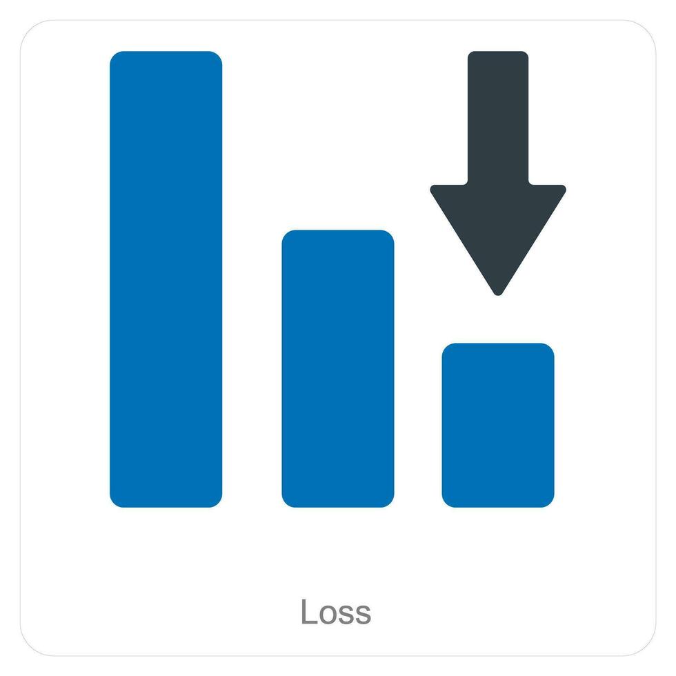 Loss and bars icon concept vector