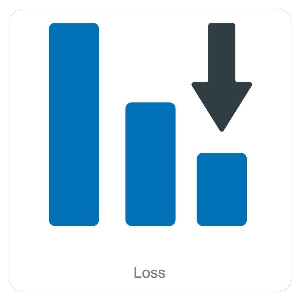 pérdida y barras icono concepto vector