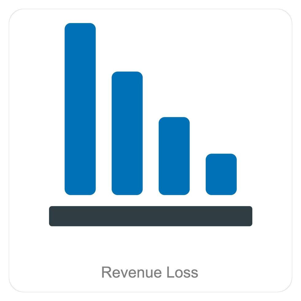 Revenue Loss and diagram icon concept vector