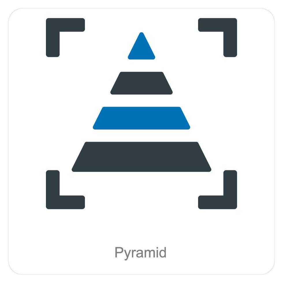 pirámide y diagrama icono concepto vector