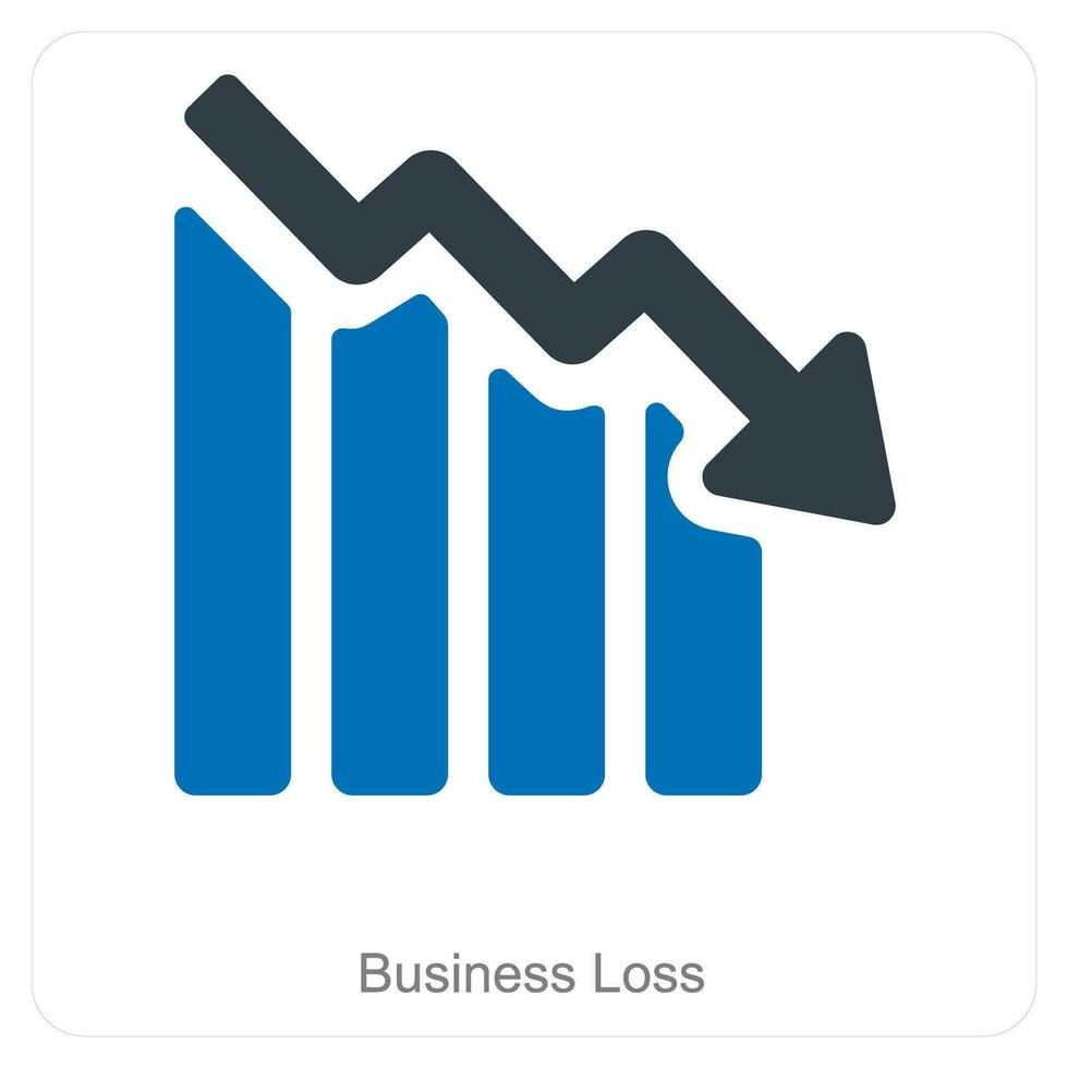 negocio pérdida y diagrama icono concepto vector