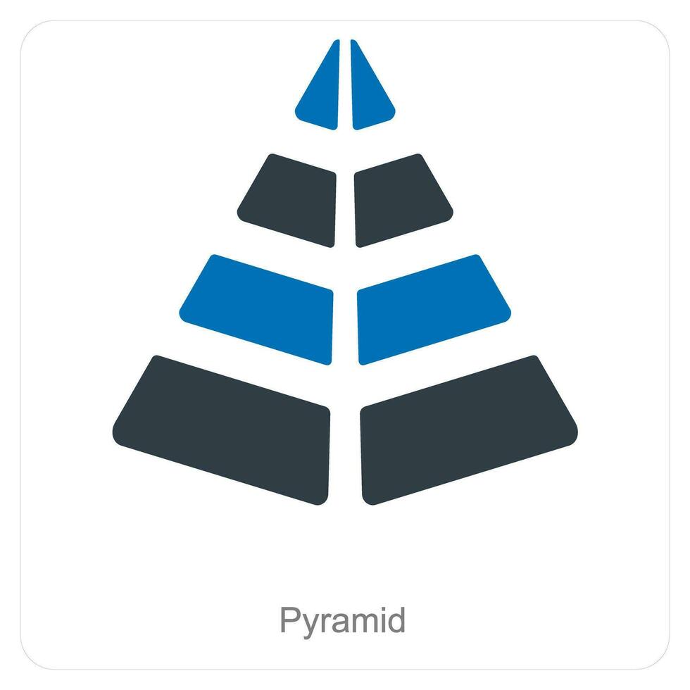 Pyramid and diagram icon concept vector