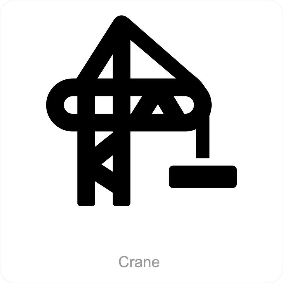 Crane and construction icon concept vector