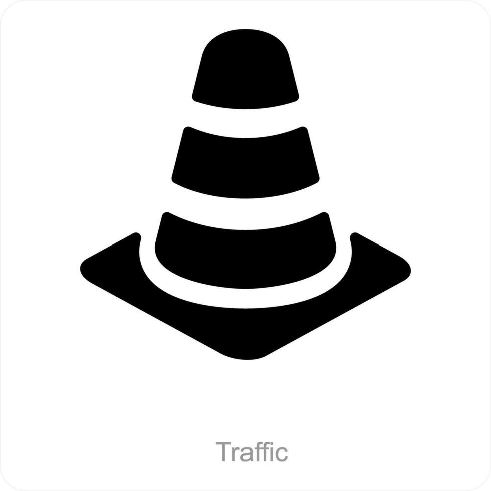 Traffic Cone and construction icon concept vector