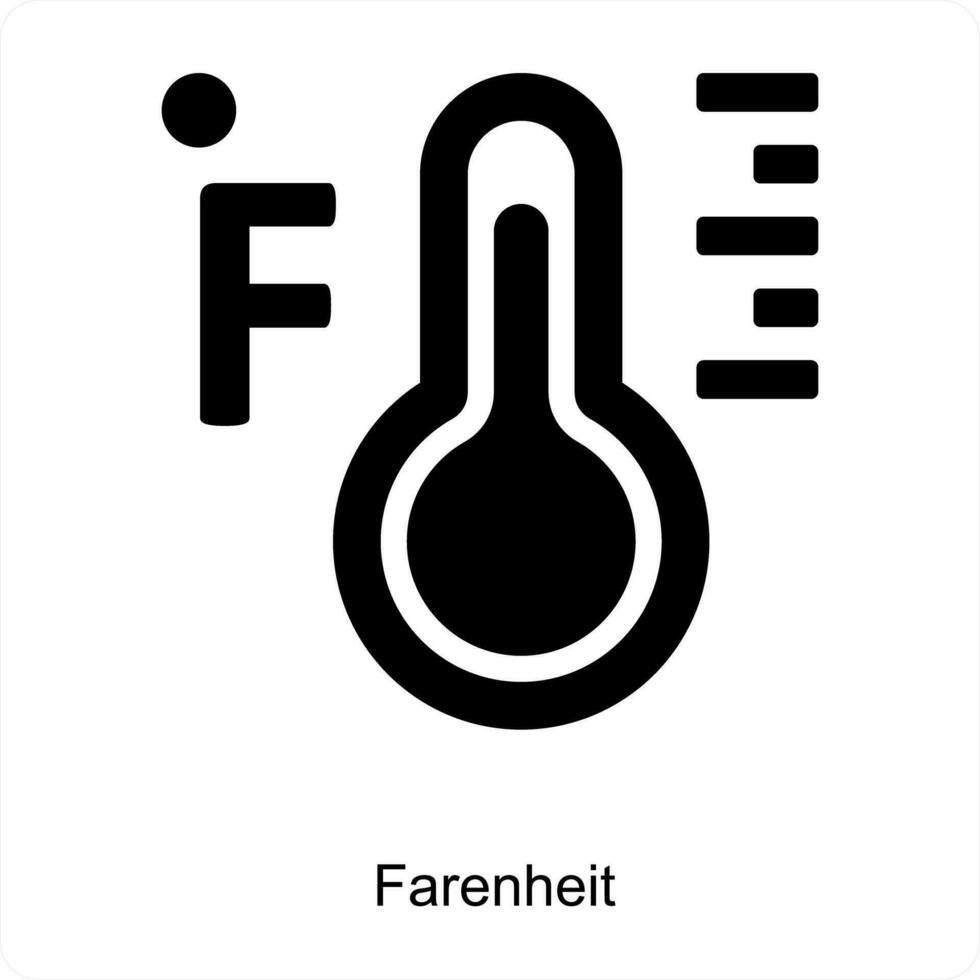 Fahrenheit and forecast icon concept vector