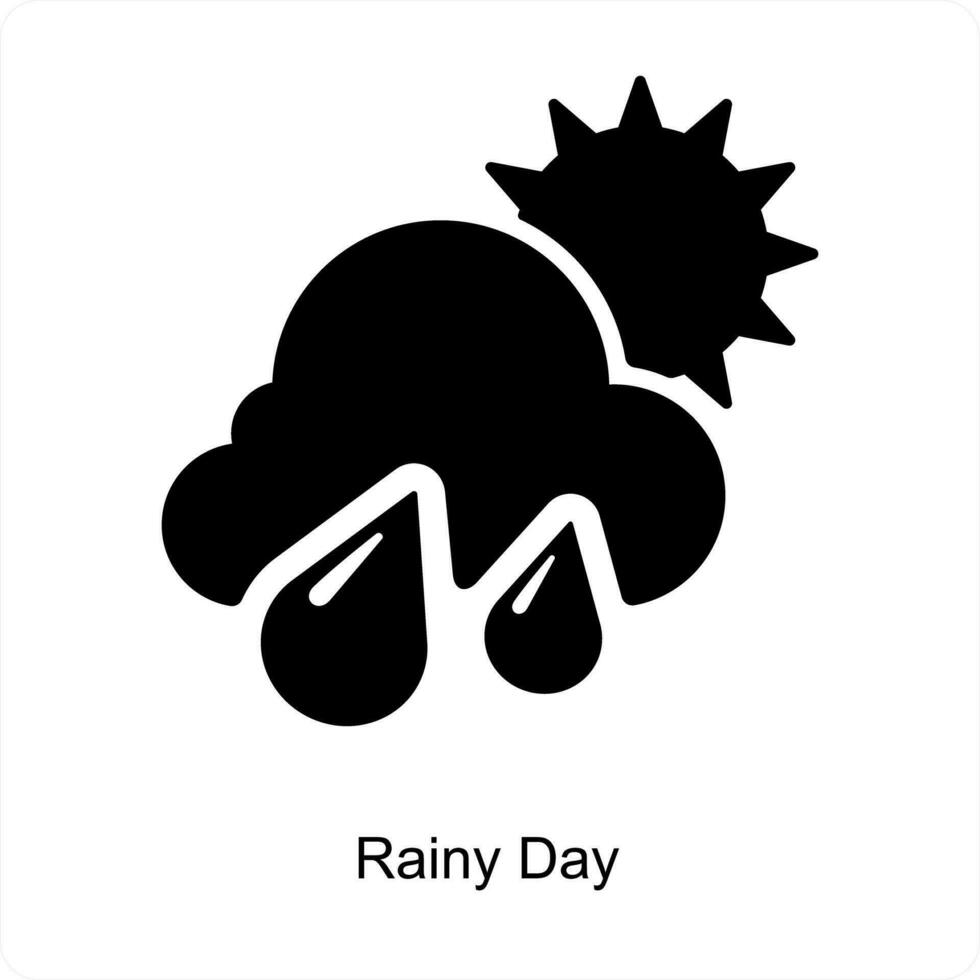 lluvioso día y gotas de lluvia icono concepto vector