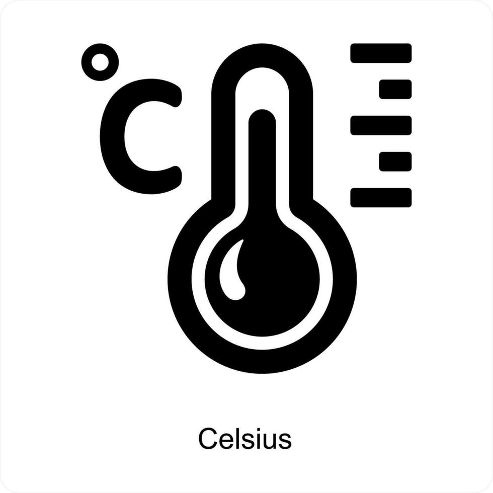 Celsius and temperature icon concept vector