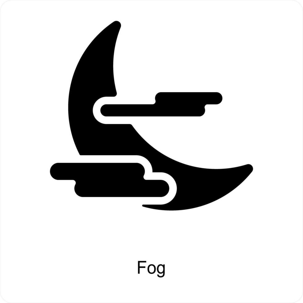 niebla y niebla icono concepto vector