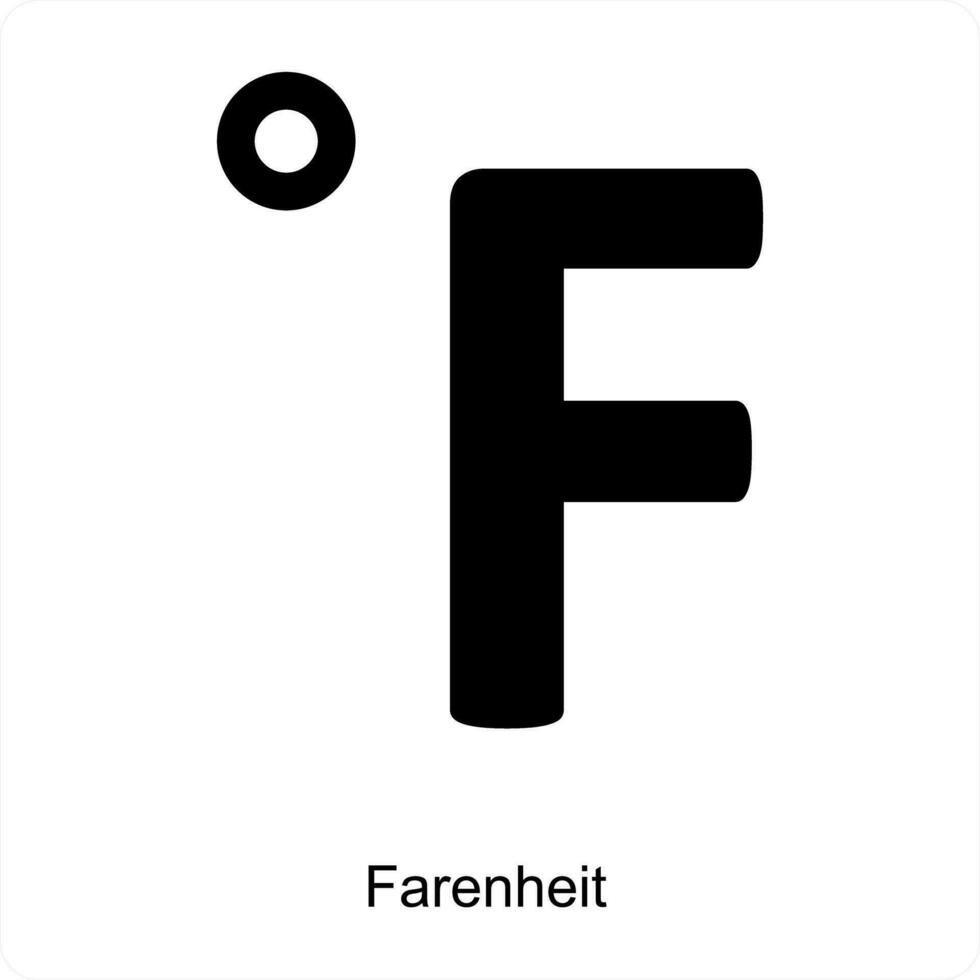 Fahrenheit y pronóstico icono concepto vector