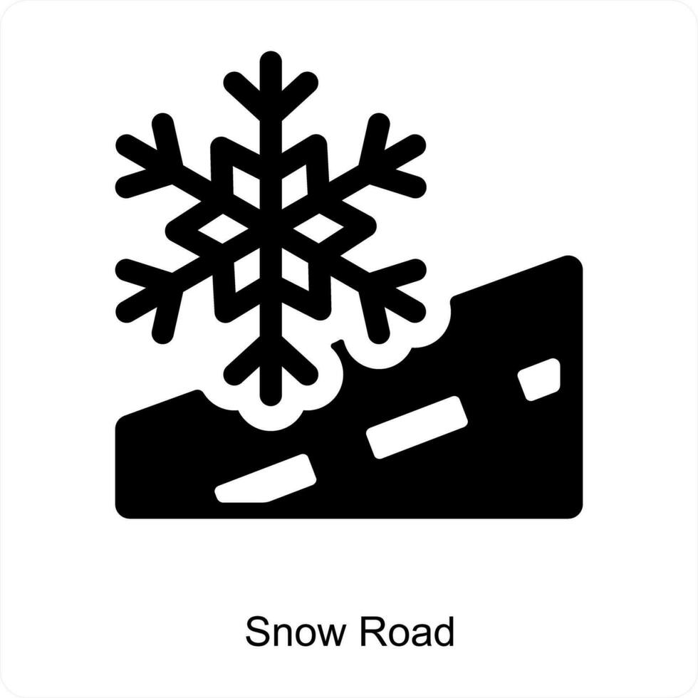 Snow Road and snowfall icon concept vector