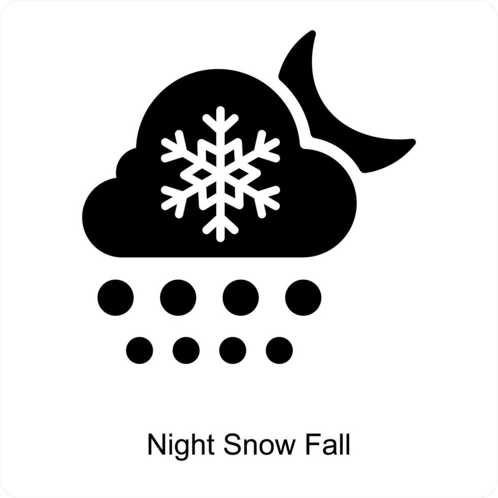 Night Snowfall and snow icon concept vector