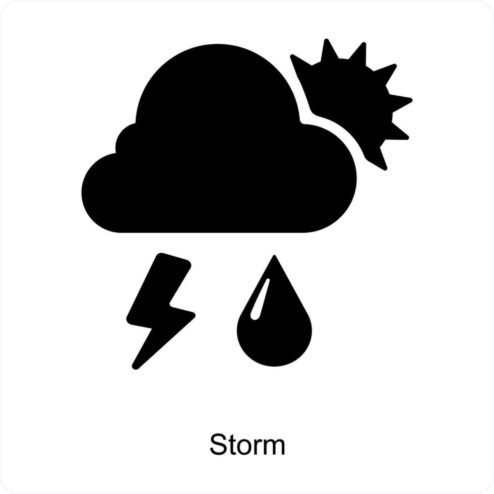 Storm and thunder icon concept vector