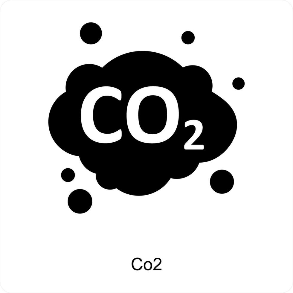 CO2 and green energy icon concept vector