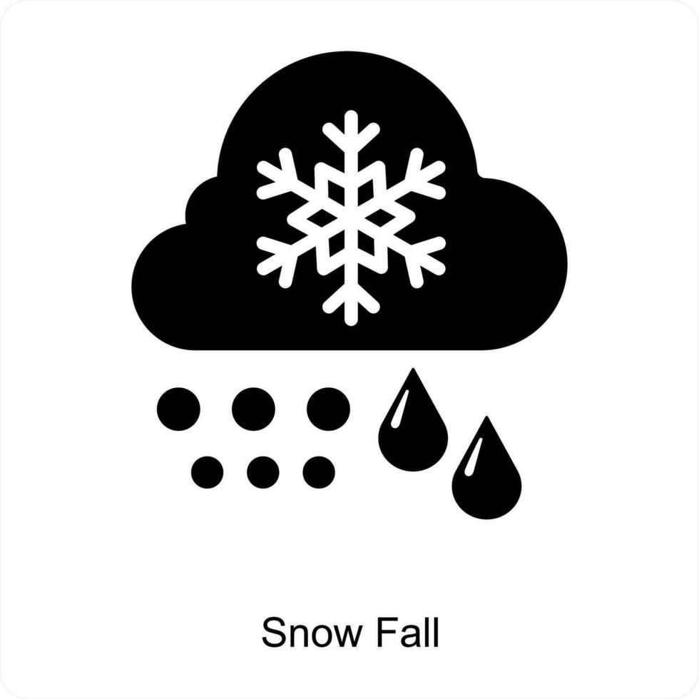 Snowfall and weather icon concept vector